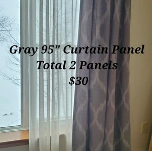95" Gray Curtain Panels